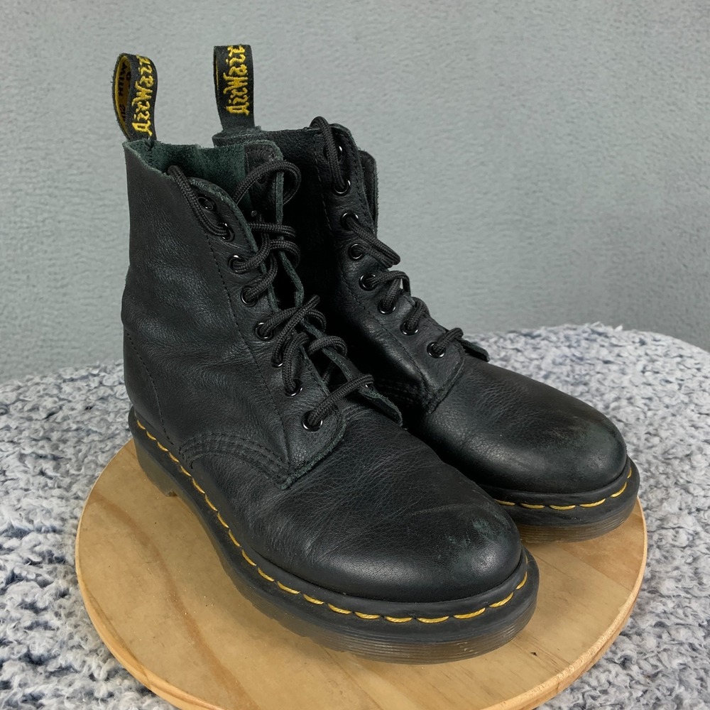 Dr. Martens Original Pascal Boot Womens US 6 Black Leather Lace Up Combat‎ Moto
